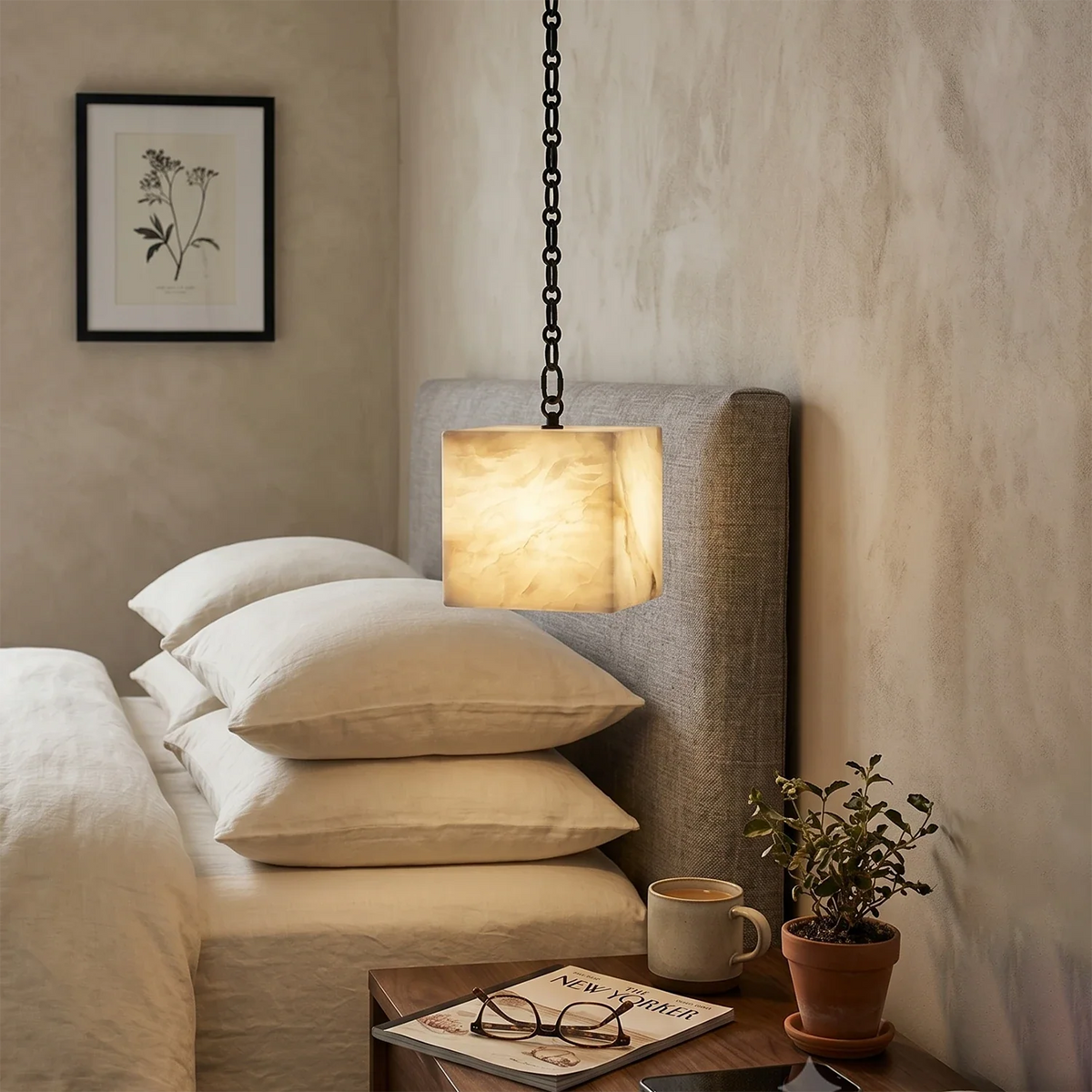 Alabaster Square Chain Chandelier – Alabaster detail 5