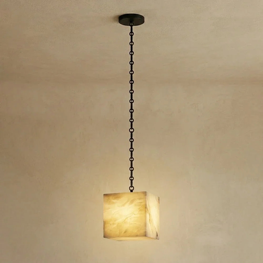 Alabaster Square Chain Chandelier – Alabaster detail 15