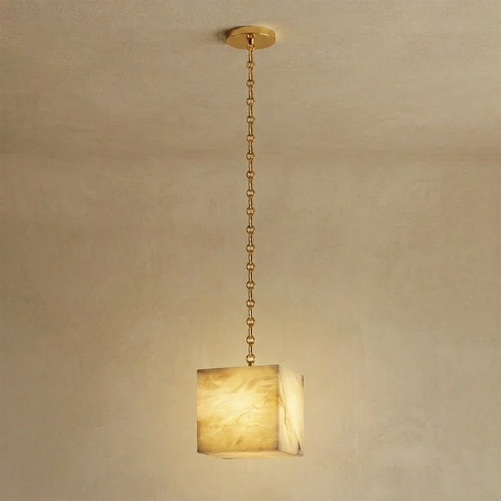 Alabaster Square Chain Chandelier – Alabaster detail 16