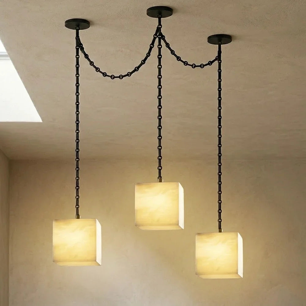 Alabaster Square Chain Chandelier – Alabaster detail 21