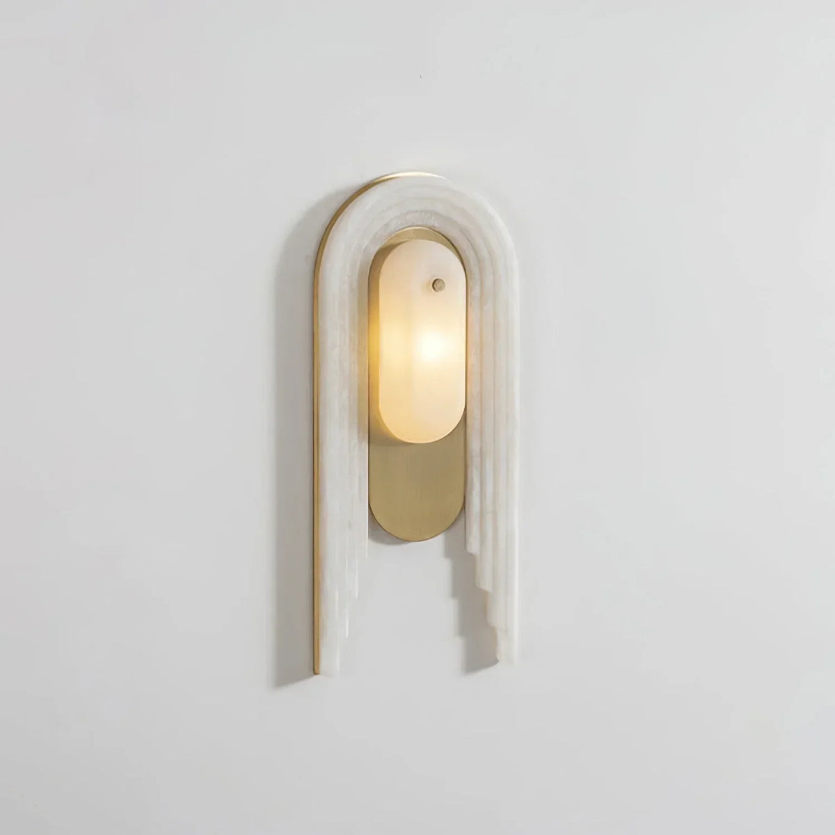 Alabaster Stacked Oval Cascada Wall Sconce – Alabaster detail 11