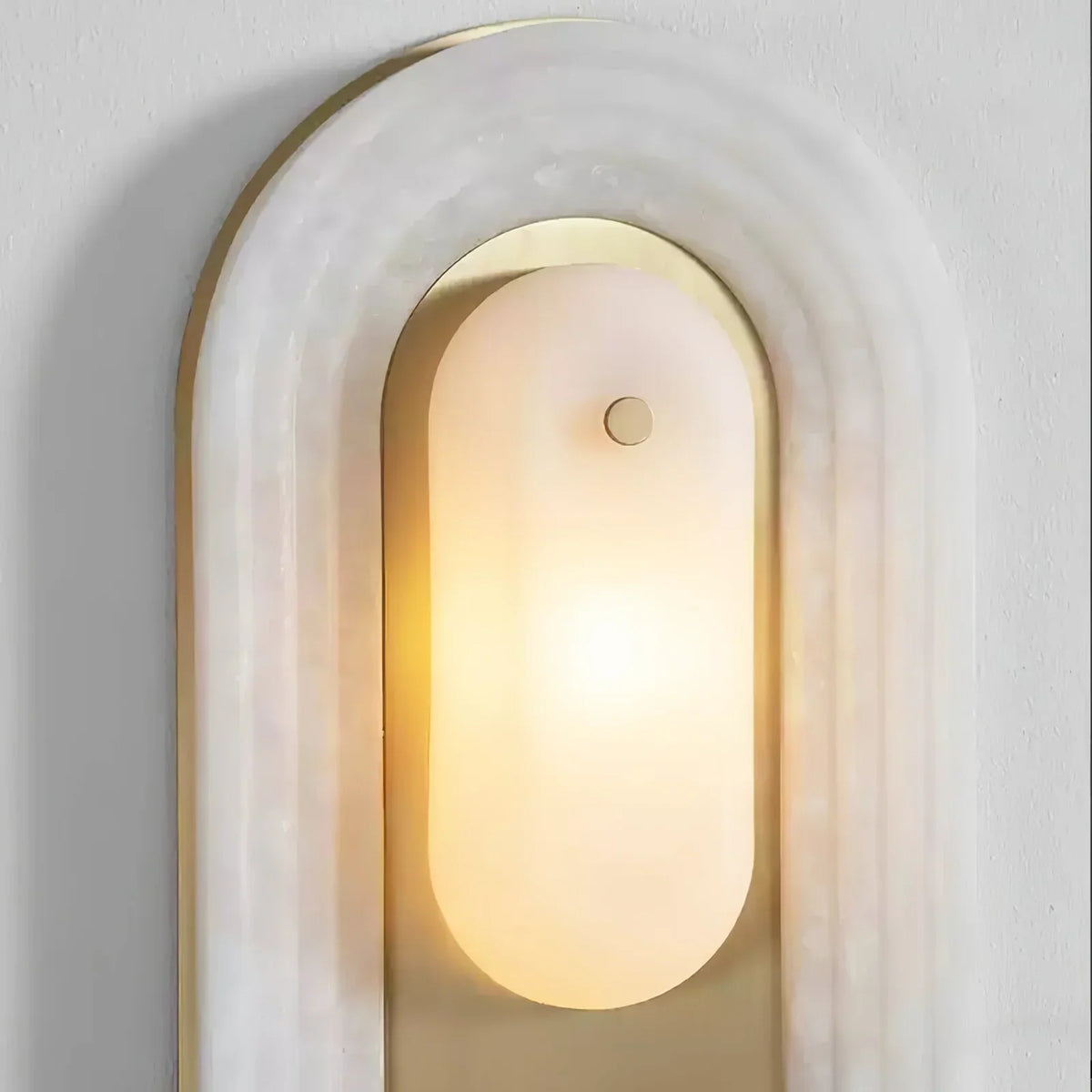 Alabaster Stacked Oval Cascada Wall Sconce – Alabaster detail 9