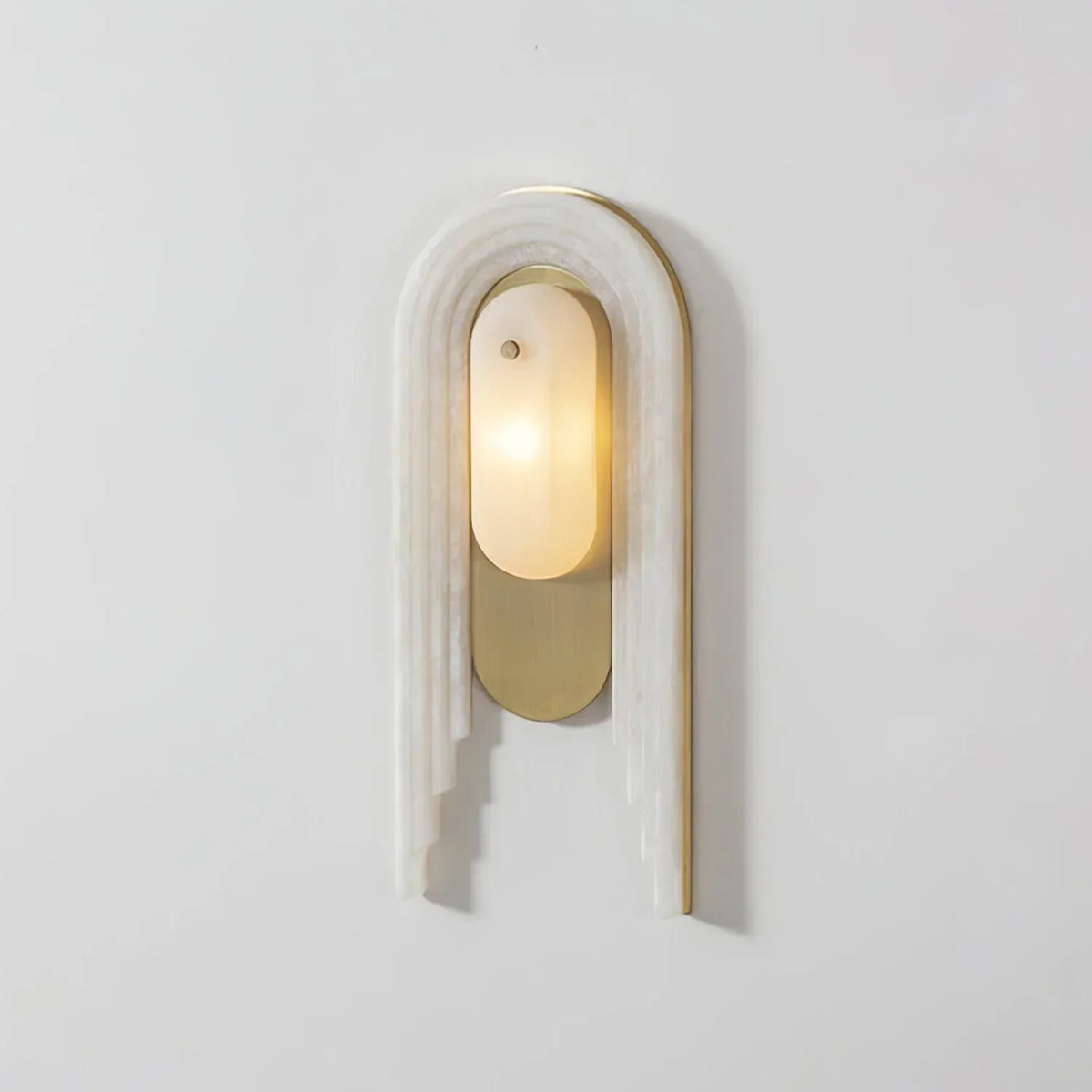 Alabaster Stacked Oval Cascada Wall Sconce – Alabaster detail 13
