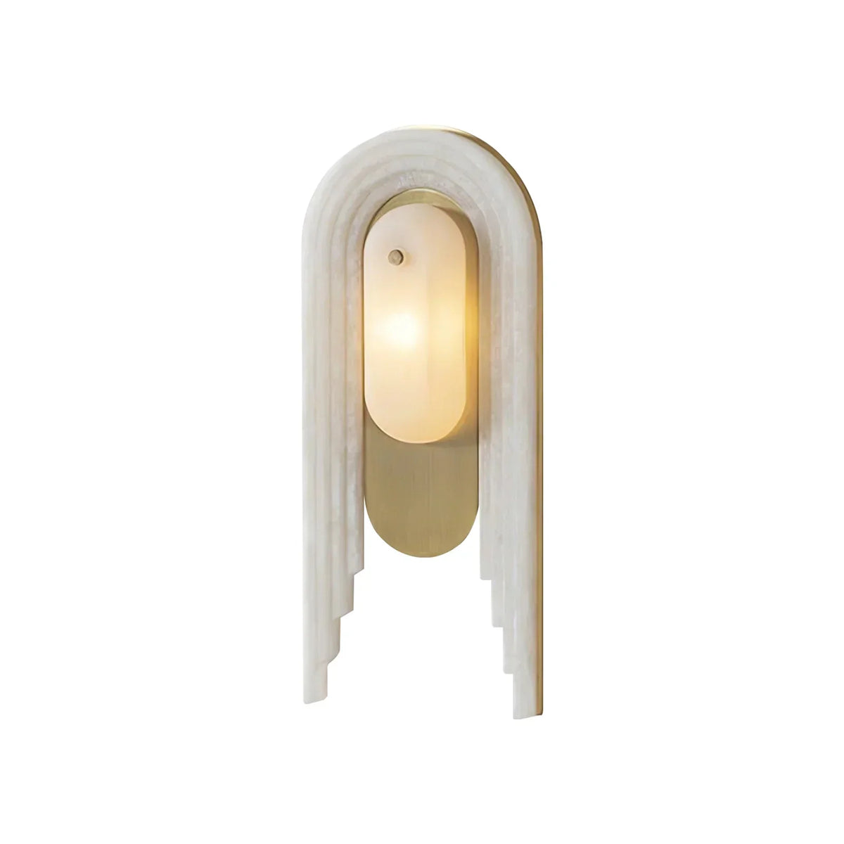 Alabaster Stacked Oval Cascada Wall Sconce – Alabaster detail 14