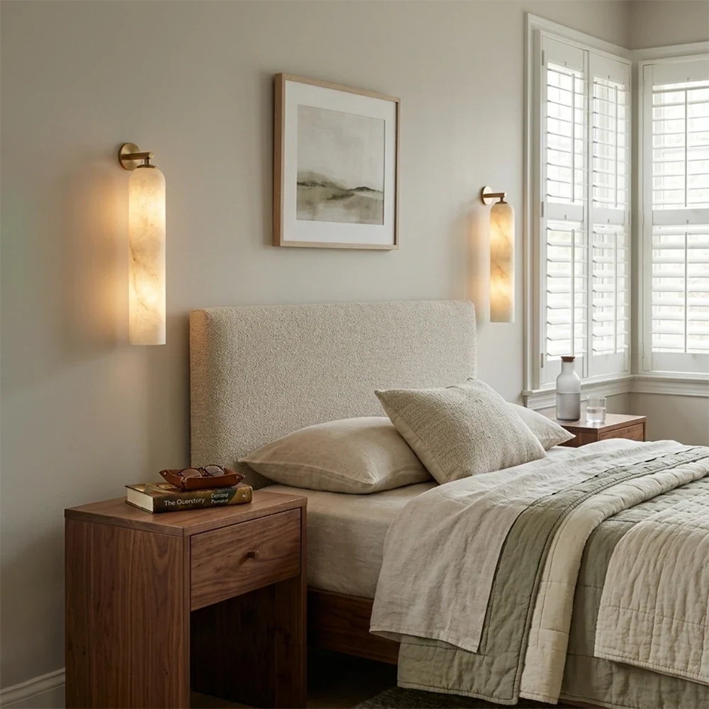 Alabaster Tube Cylinder Wall Sconce – Alabaster detail 6