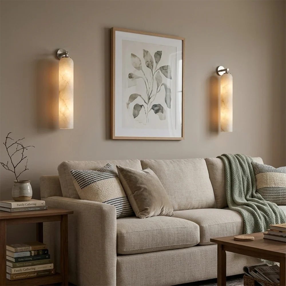 Alabaster Tube Cylinder Wall Sconce – Alabaster detail 8