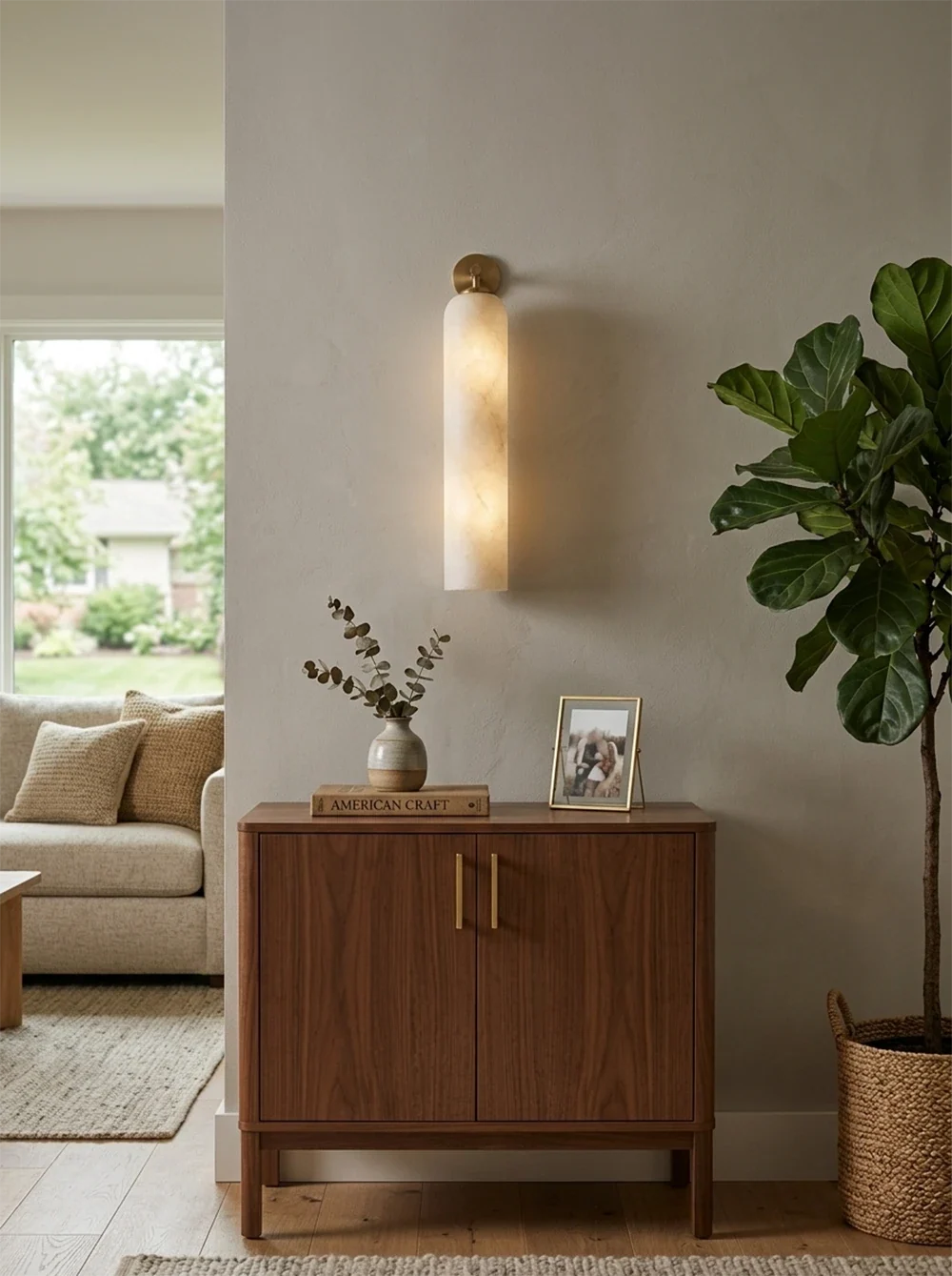 Alabaster Tube Cylinder Wall Sconce – Alabaster detail 9