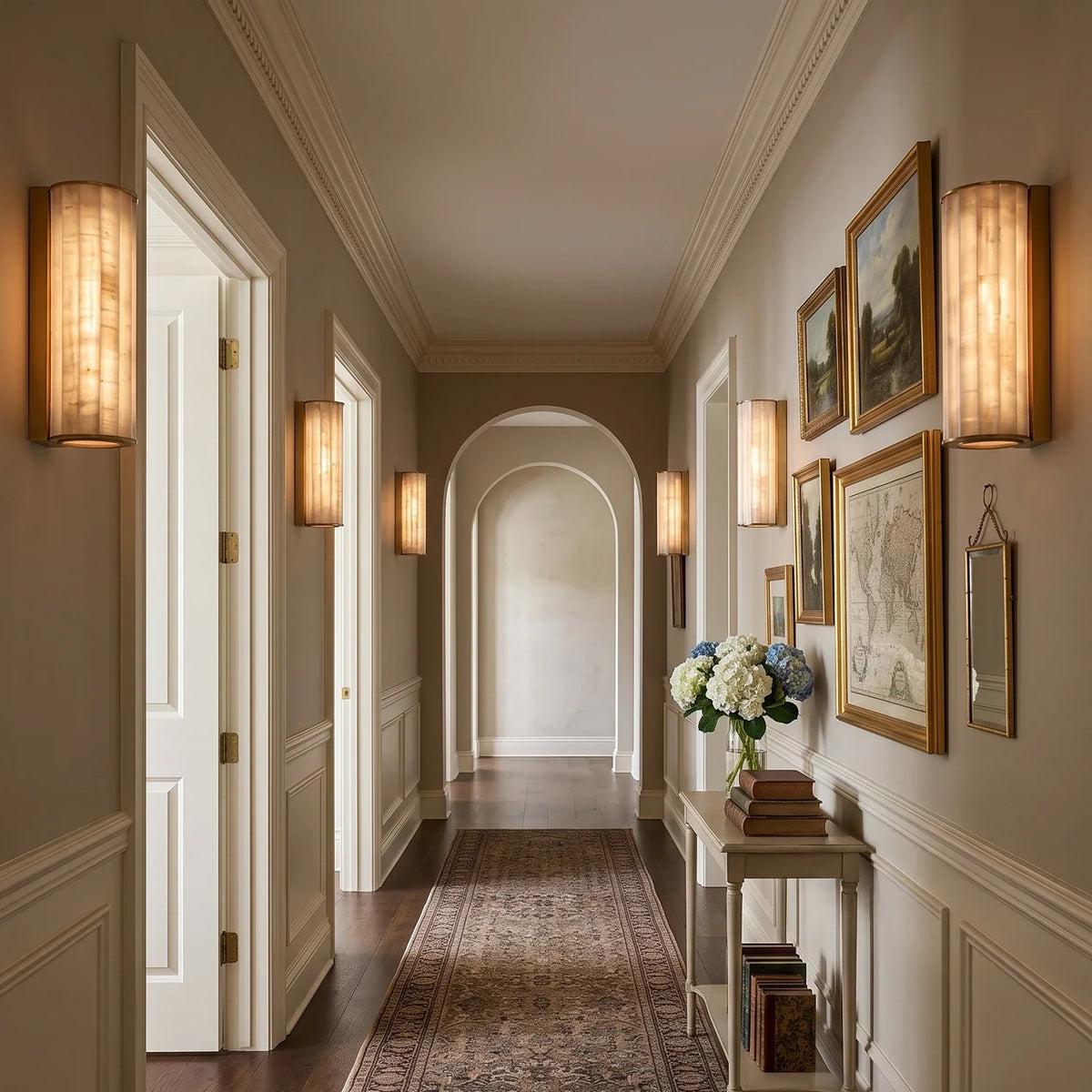 Alcott Fluted Alabaster Column Wall Sconce – Alabaster detail 5