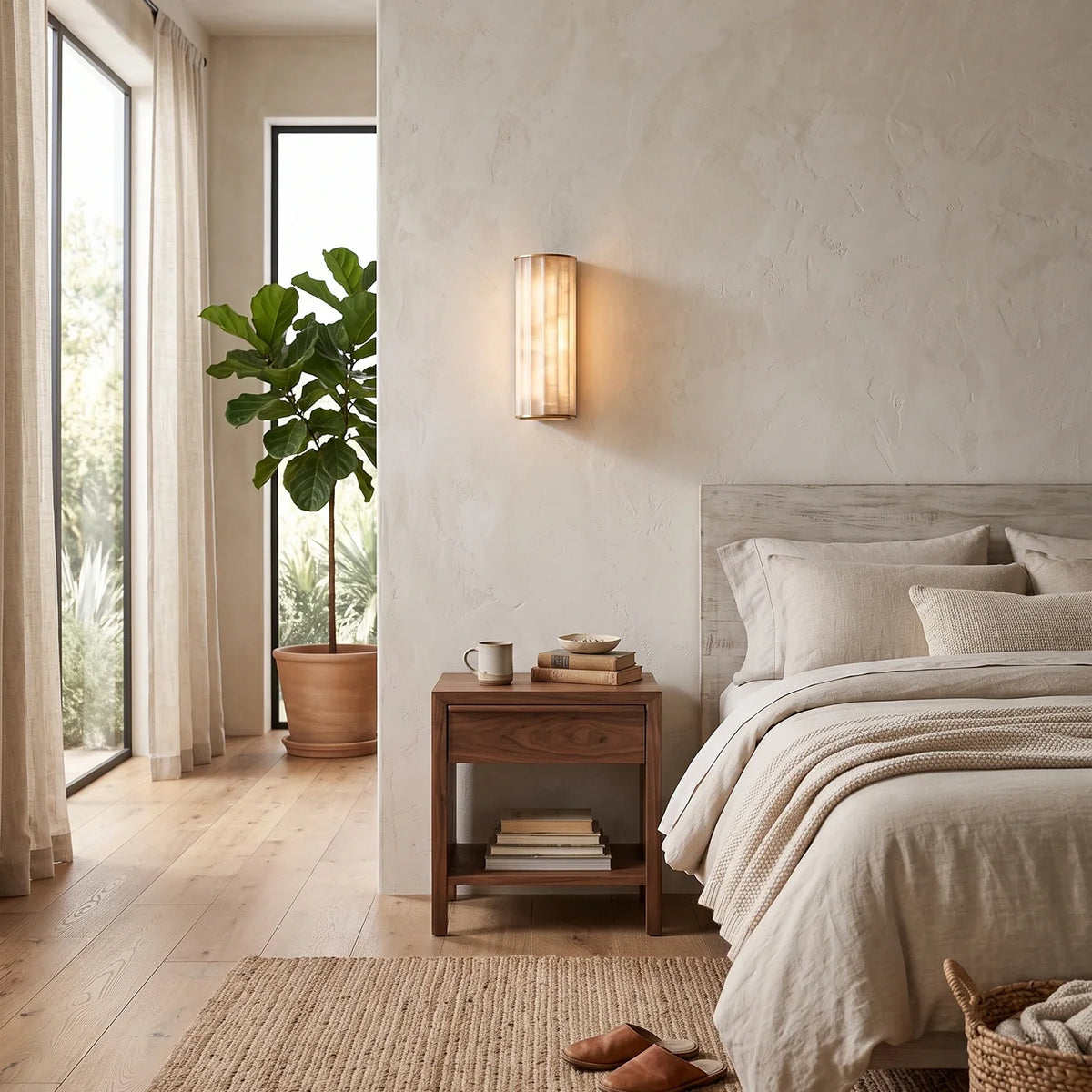 Alcott Fluted Alabaster Column Wall Sconce – Alabaster detail 4