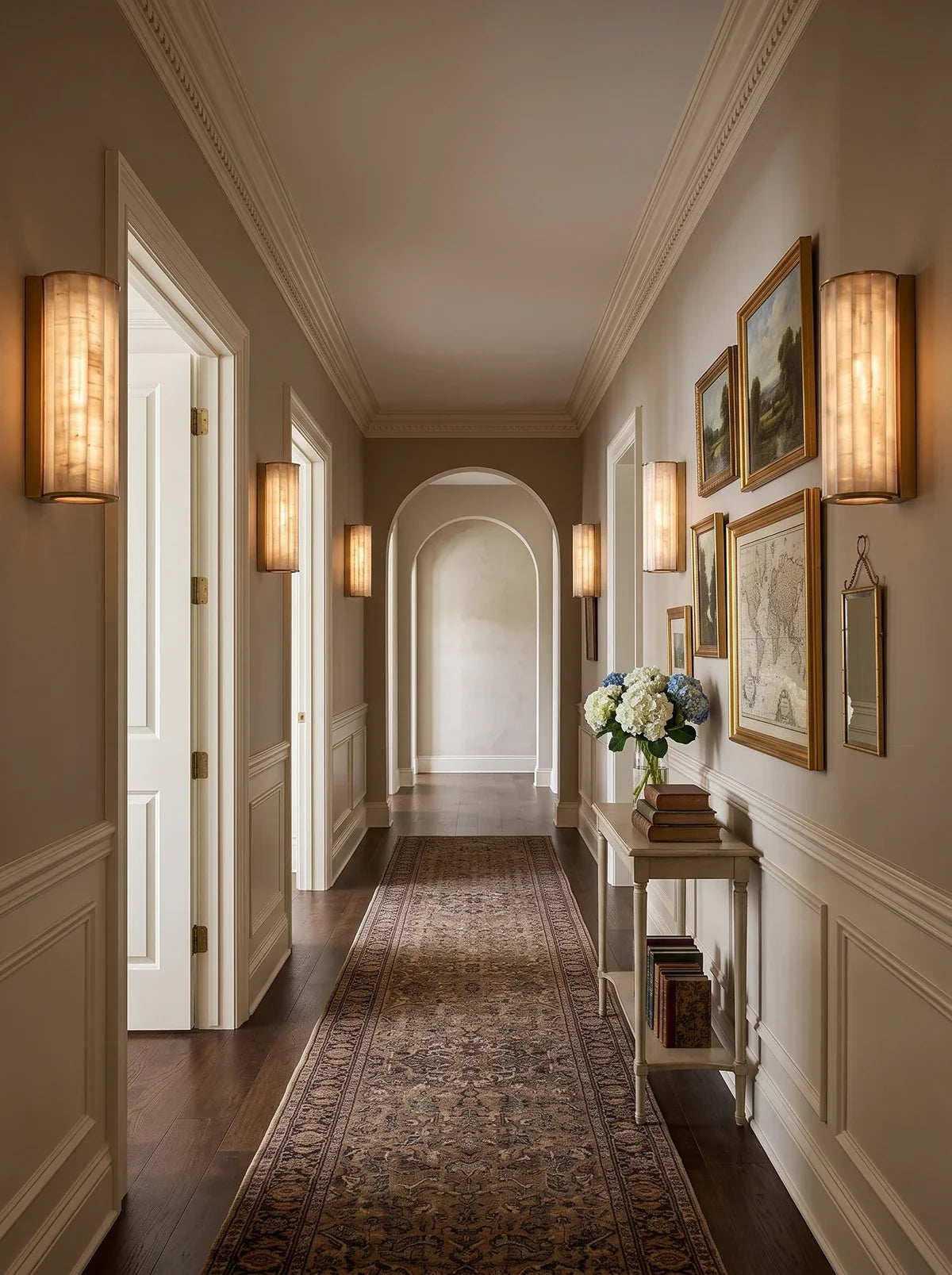Alcott Fluted Alabaster Column Wall Sconce – Alabaster detail 9