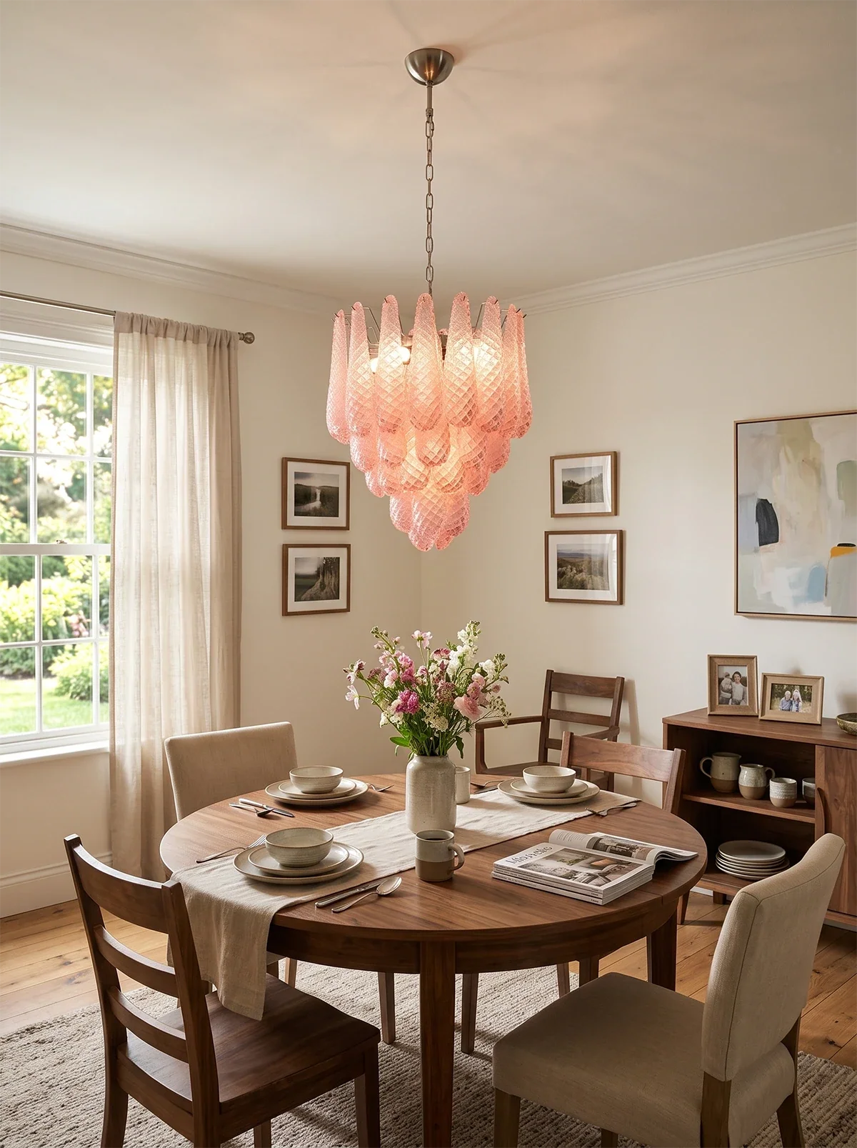 Amaris Tiered Teardrop Glass Chandelier – Glass detail 11