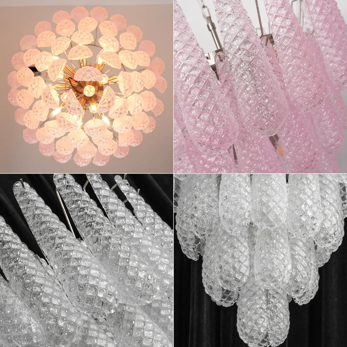 Amaris Tiered Teardrop Glass Chandelier – Glass detail 28