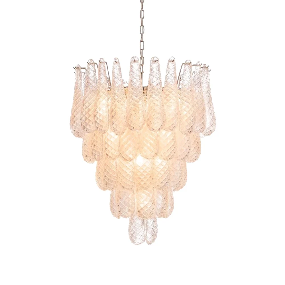 Amaris Tiered Teardrop Glass Chandelier – Glass detail 46