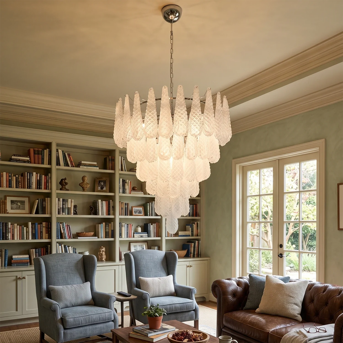 Amaris Tiered Teardrop Glass Chandelier – Glass detail 6