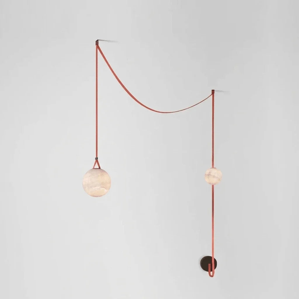 Anouk Draped Strap Alabaster Chandelier – Alabaster detail 10