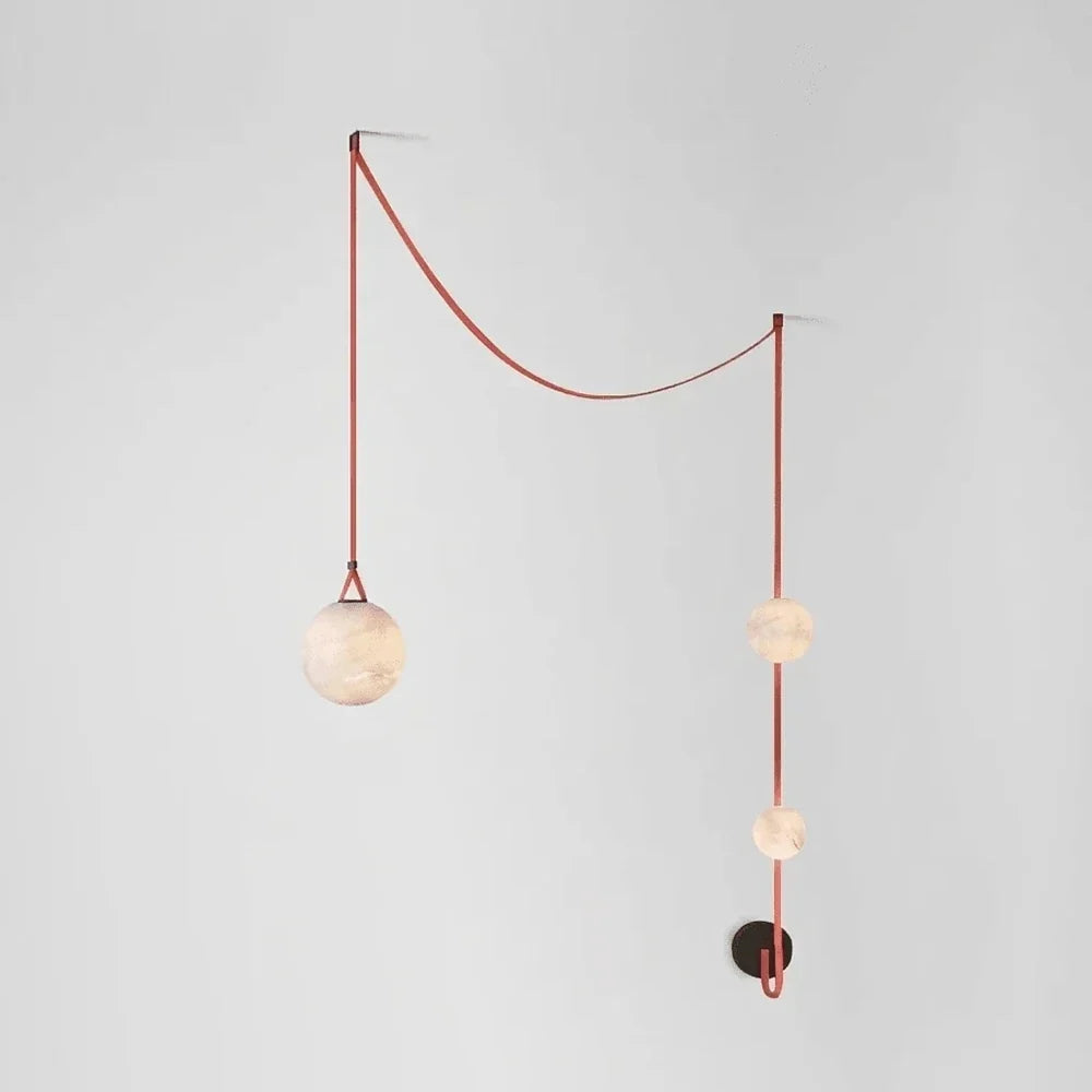 Anouk Draped Strap Alabaster Chandelier – Alabaster detail 11