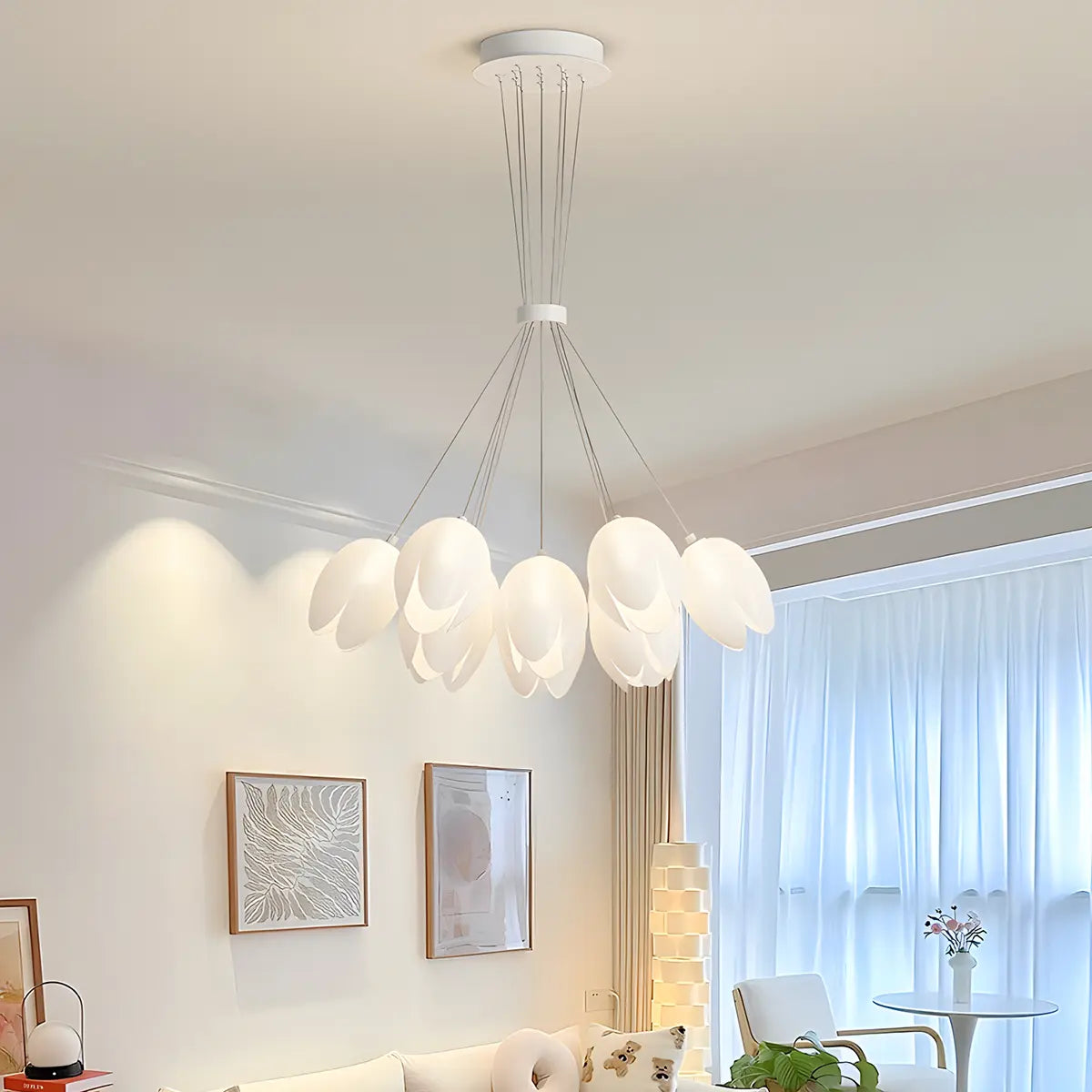 French Tulip Flower & Ball Chandelier – detail 13