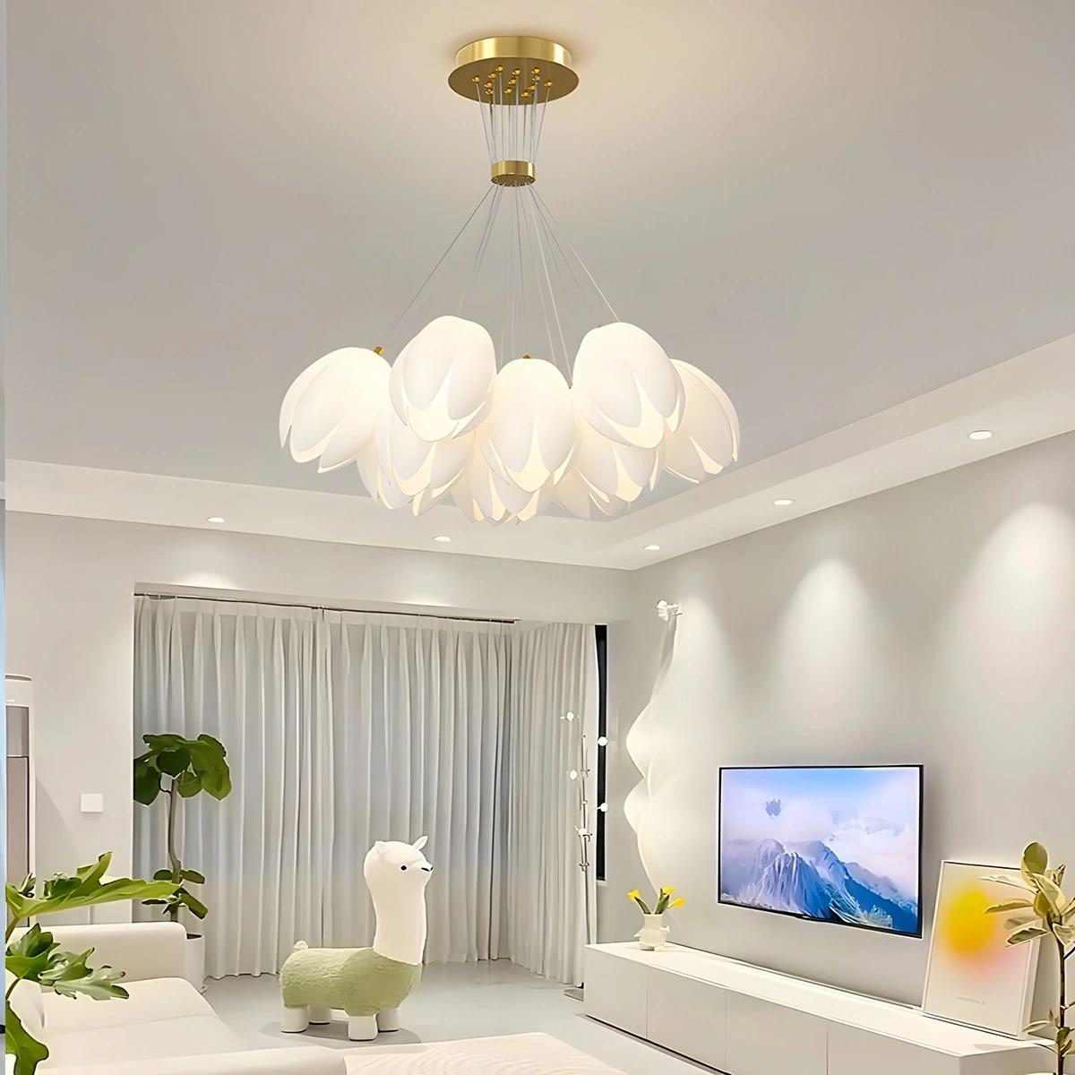French Tulip Flower & Ball Chandelier – detail 3