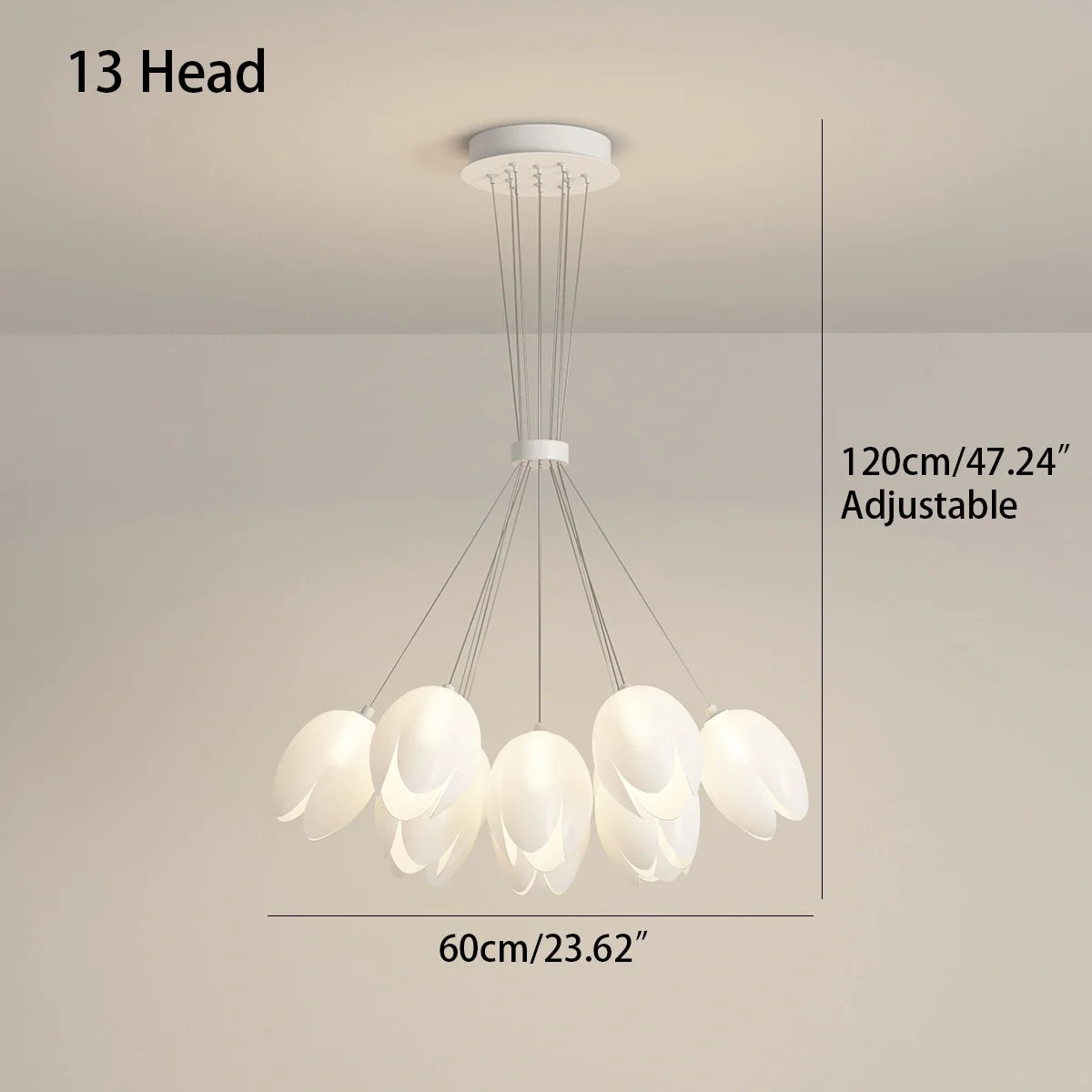 French Tulip Flower & Ball Chandelier – detail 12
