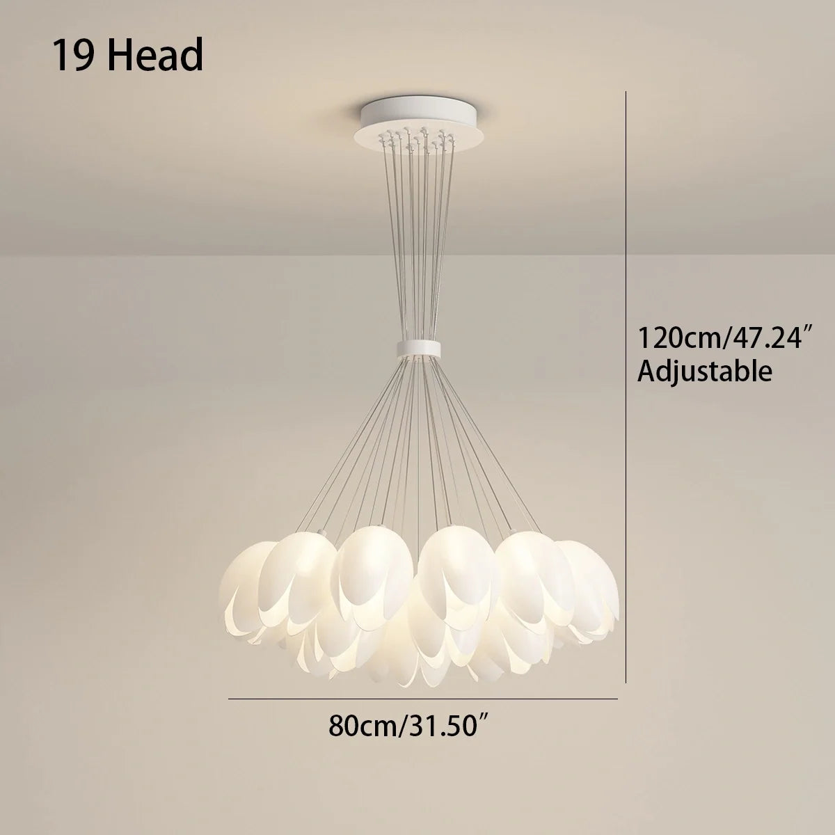 French Tulip Flower & Ball Chandelier – detail 16