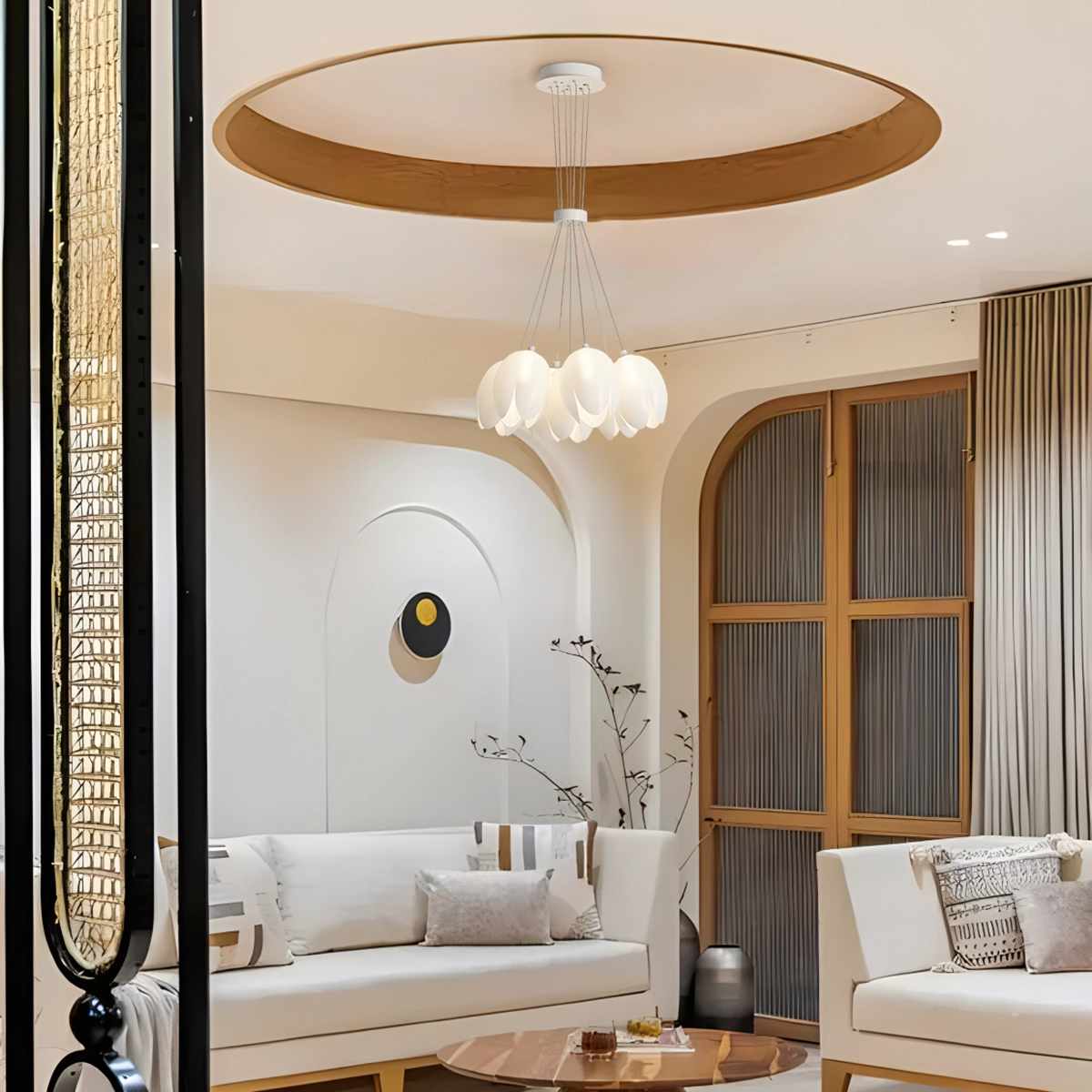 French Tulip Flower & Ball Chandelier – detail 4