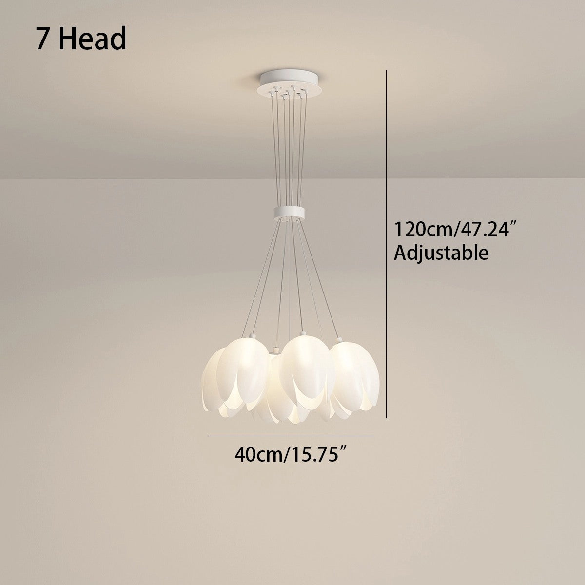 French Tulip Flower & Ball Chandelier – detail 11