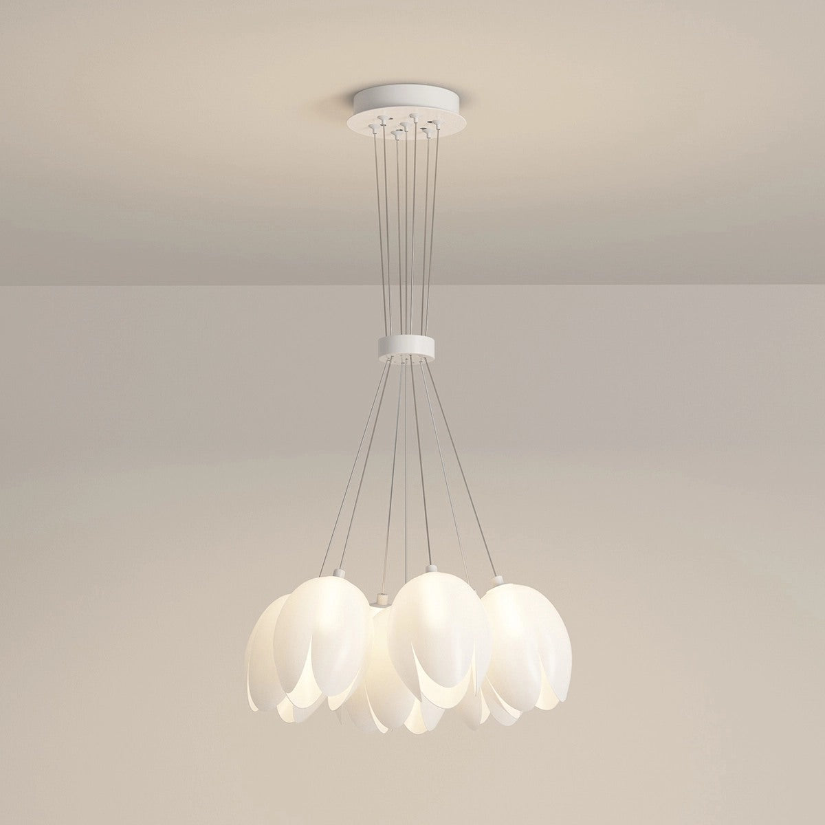French Tulip Flower & Ball Chandelier – detail 7