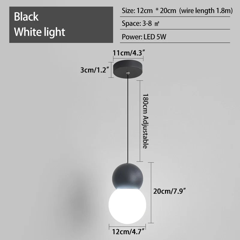Cream Style Globe Pendant Light Small Bedside Lamp – detail 23