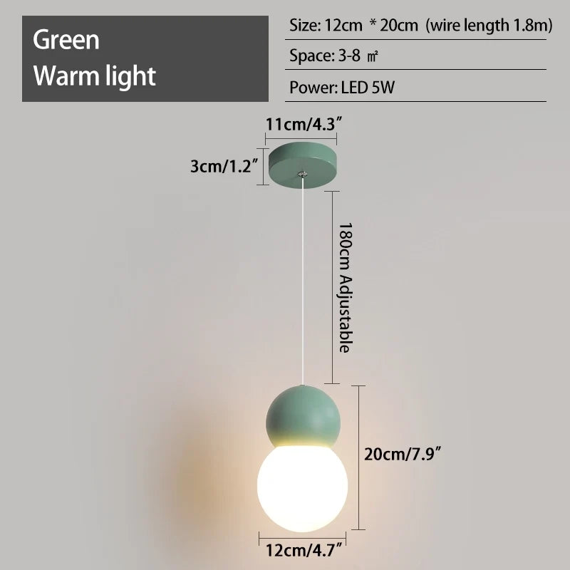 Cream Style Globe Pendant Light Small Bedside Lamp – detail 4