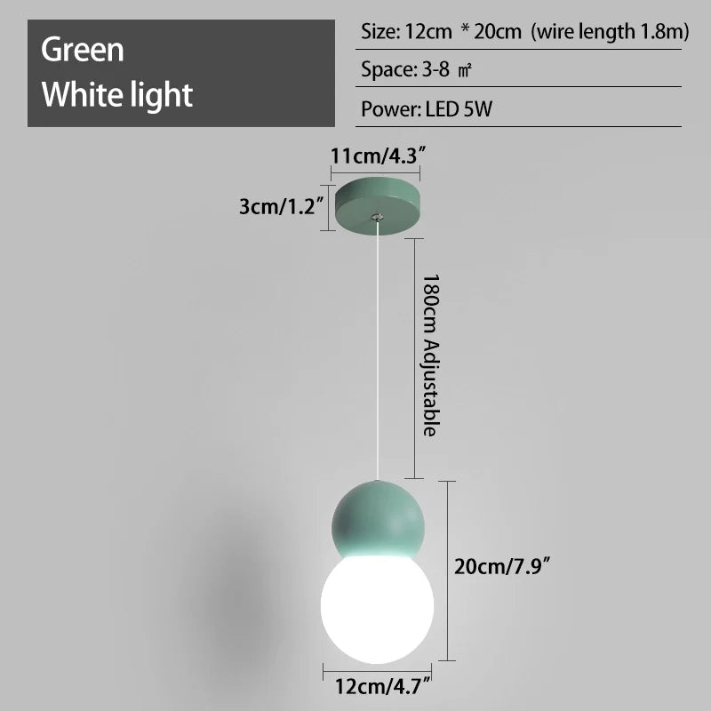 Cream Style Globe Pendant Light Small Bedside Lamp – detail 5