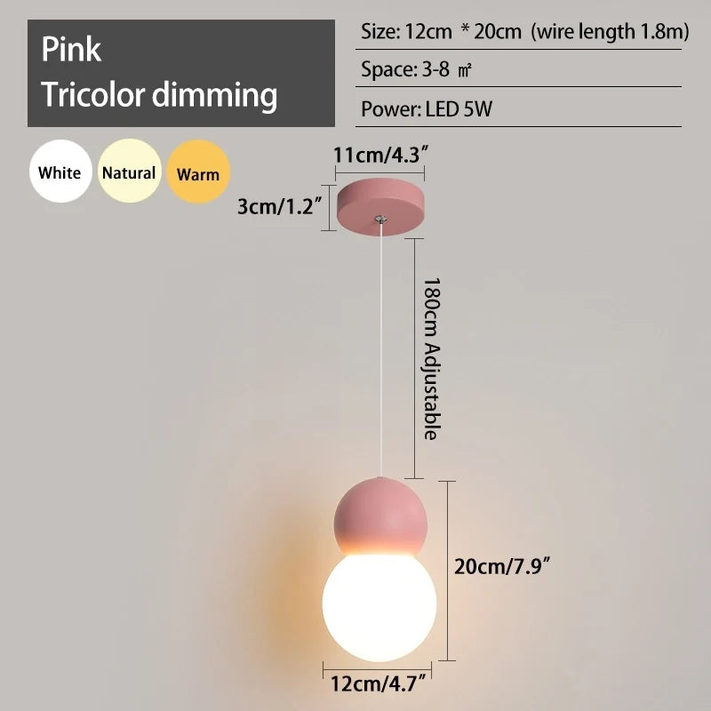 Cream Style Globe Pendant Light Small Bedside Lamp – detail 16