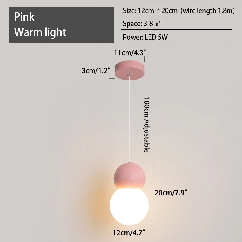 Cream Style Globe Pendant Light Small Bedside Lamp – detail 14