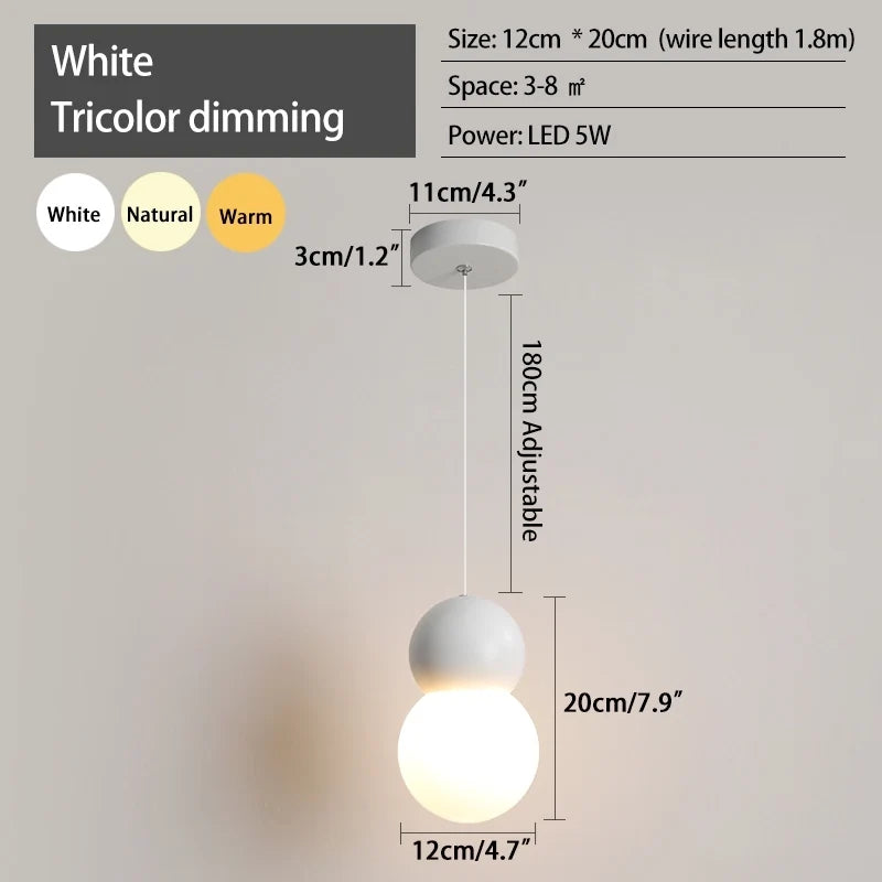 Cream Style Globe Pendant Light Small Bedside Lamp – detail 33