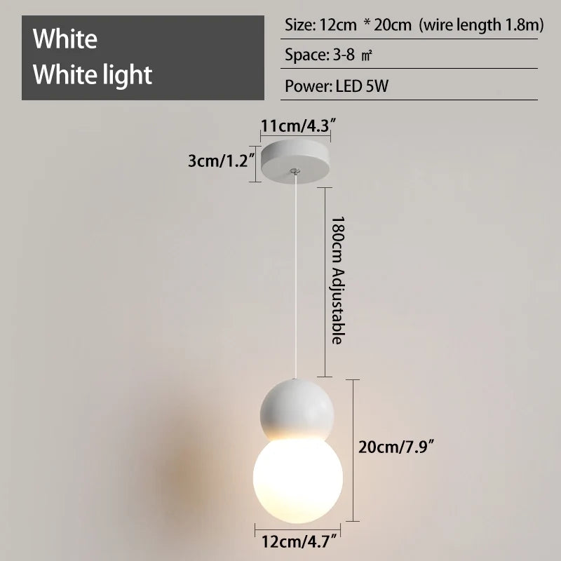 Cream Style Globe Pendant Light Small Bedside Lamp – detail 31