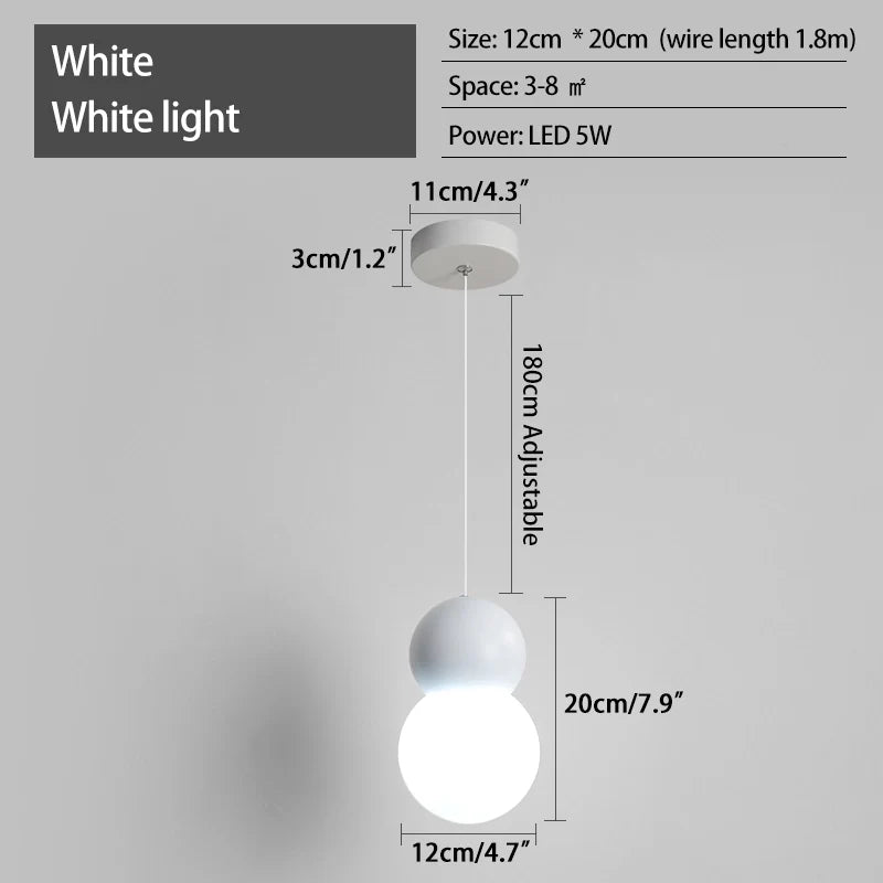 Cream Style Globe Pendant Light Small Bedside Lamp – detail 32