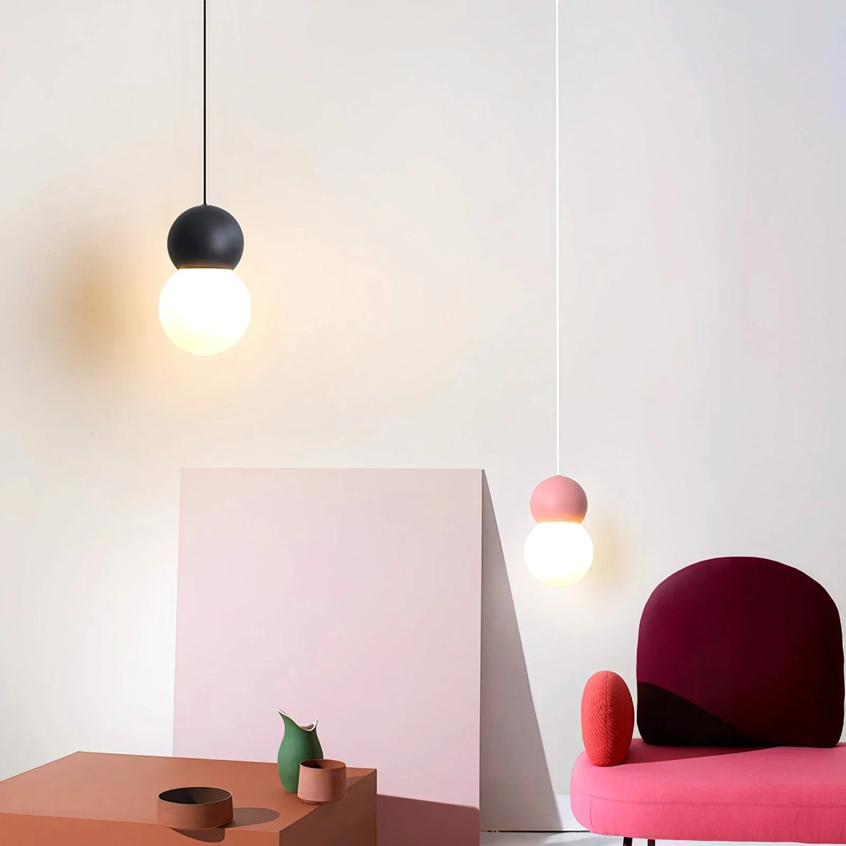 Cream Style Globe Pendant Light Small Bedside Lamp – detail 25