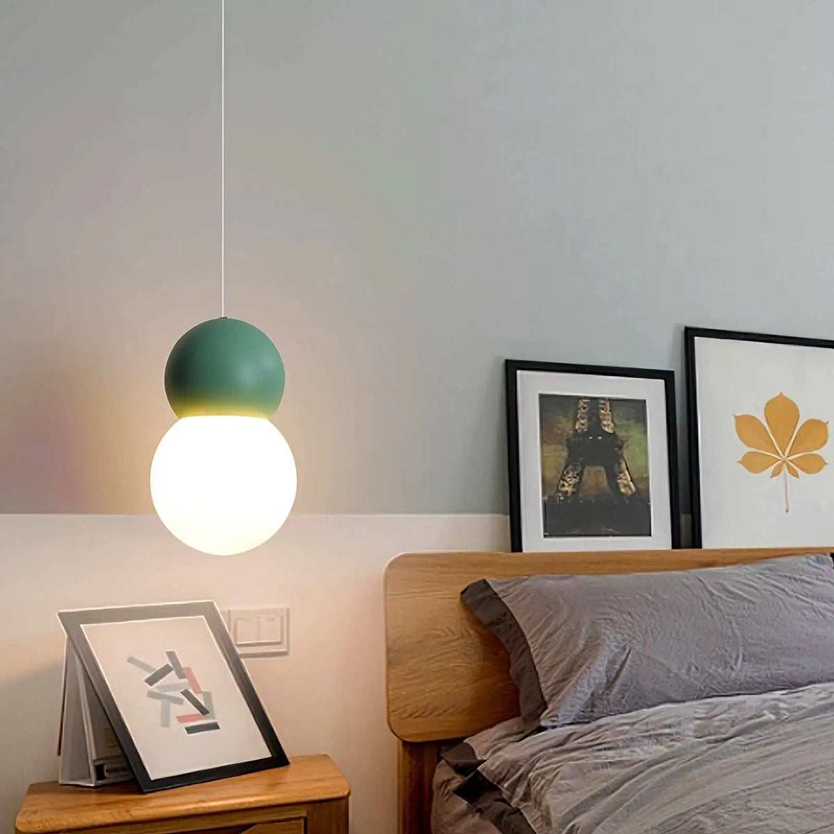 Cream Style Globe Pendant Light Small Bedside Lamp – detail 7