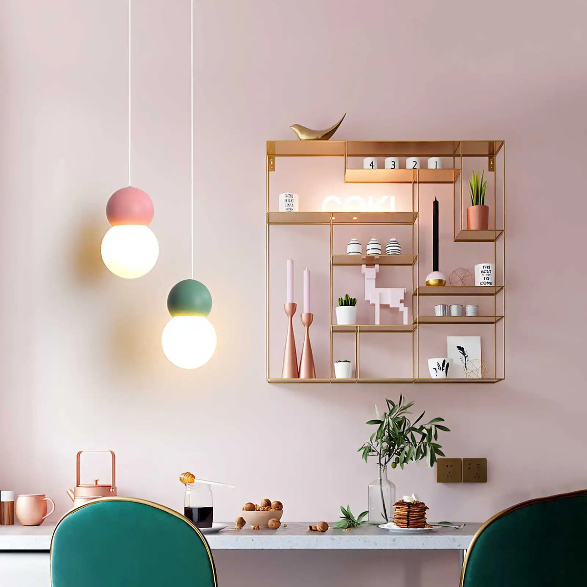 Cream Style Globe Pendant Light Small Bedside Lamp – detail 17