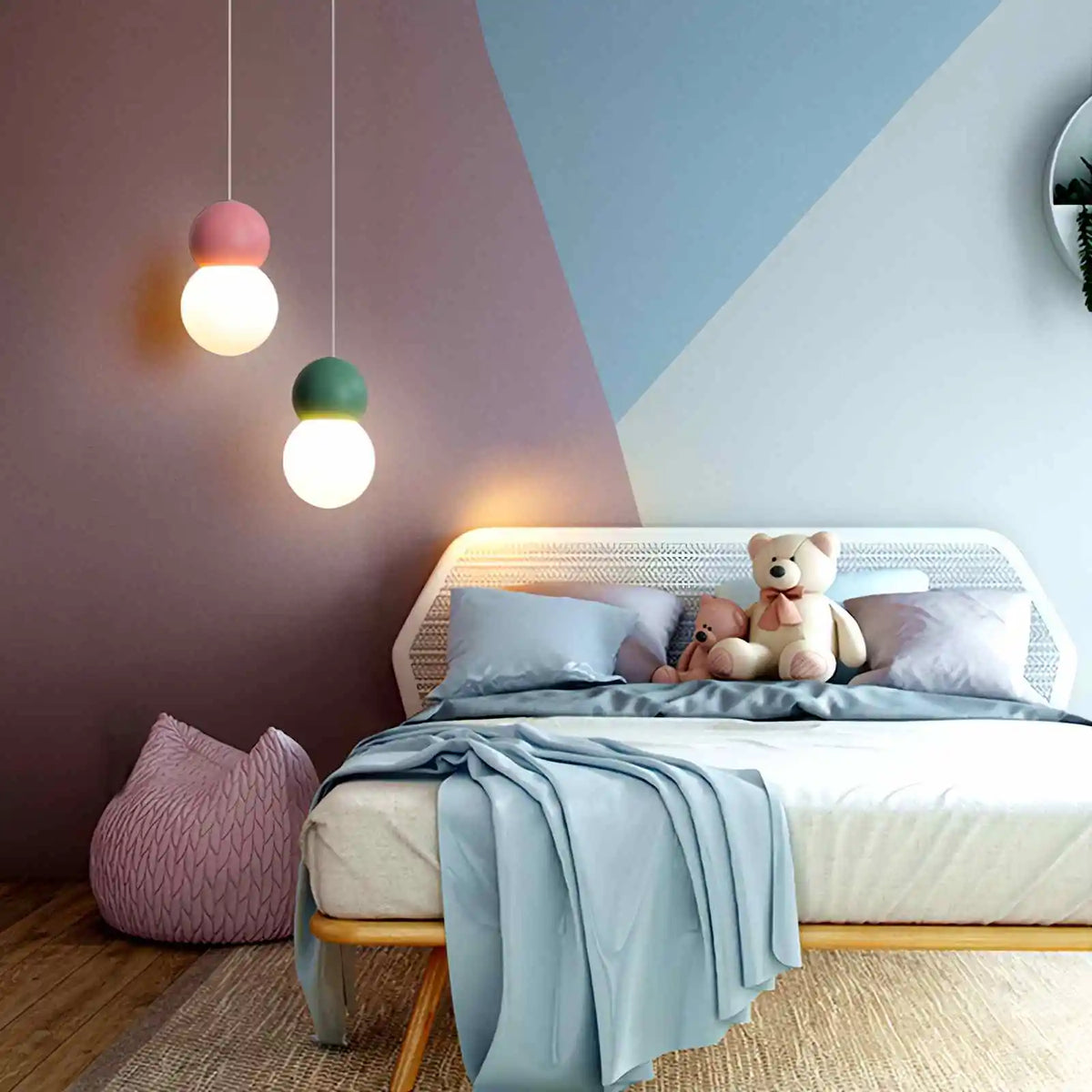 Cream Style Globe Pendant Light Small Bedside Lamp – detail 18