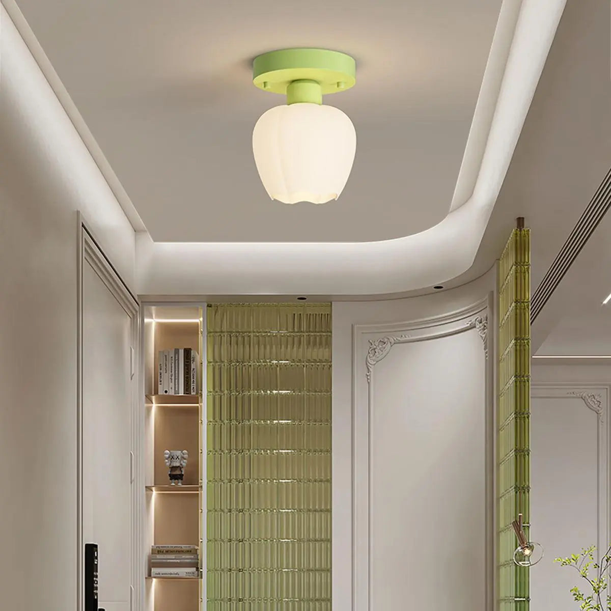 French Garden Glass Ceiling Lamp – Glass detail 10