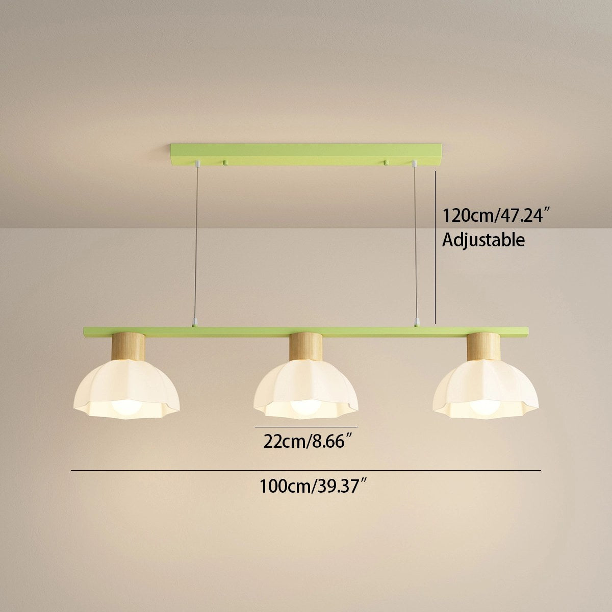 Creative Retro 3-Head Flower Chandelier – detail 6