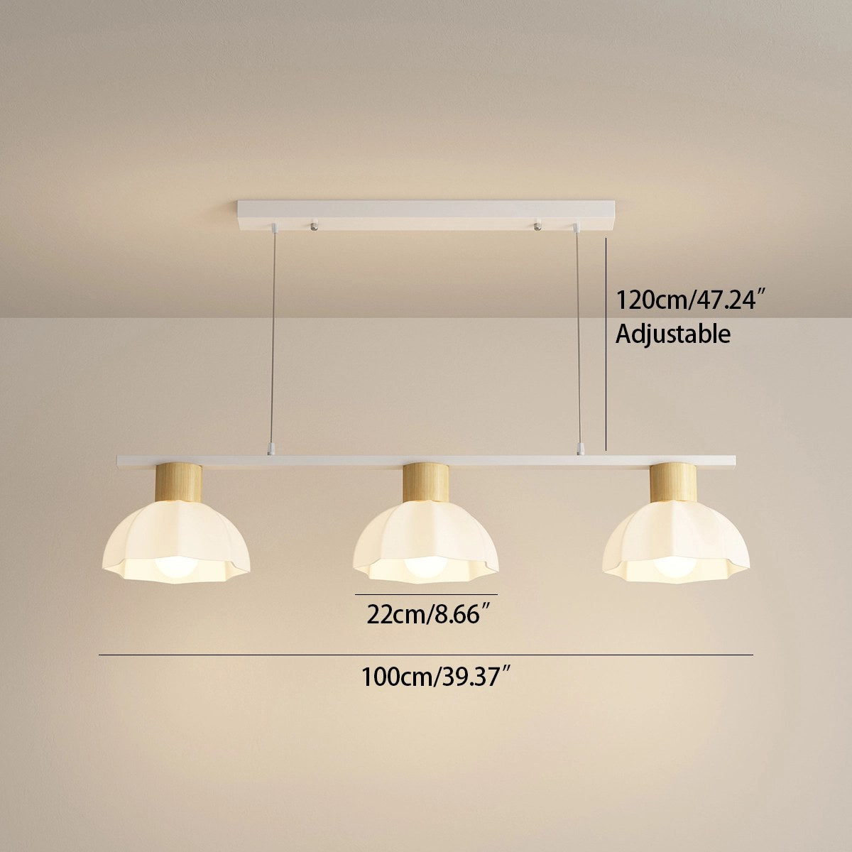 Creative Retro 3-Head Flower Chandelier – detail 9