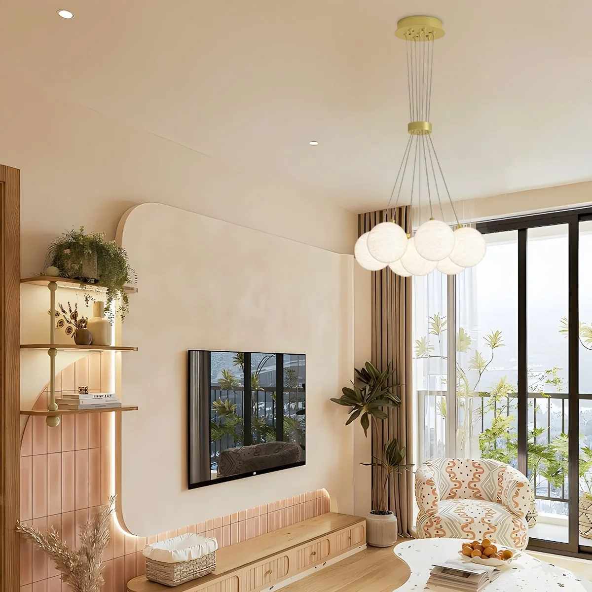 French Tulip Flower & Ball Chandelier – detail 62