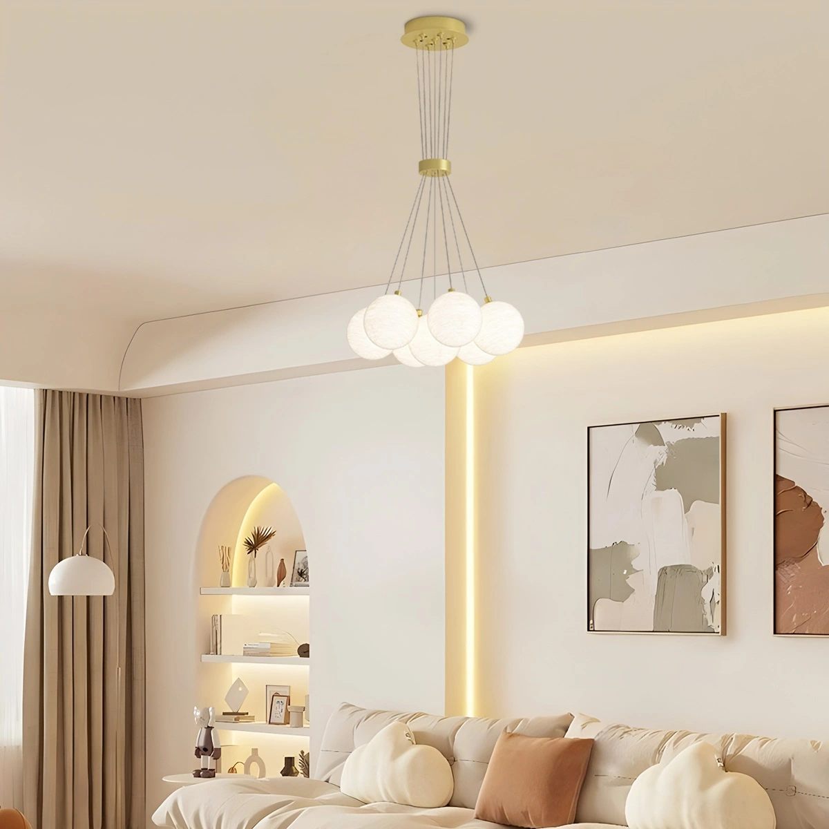 French Tulip Flower & Ball Chandelier – detail 65