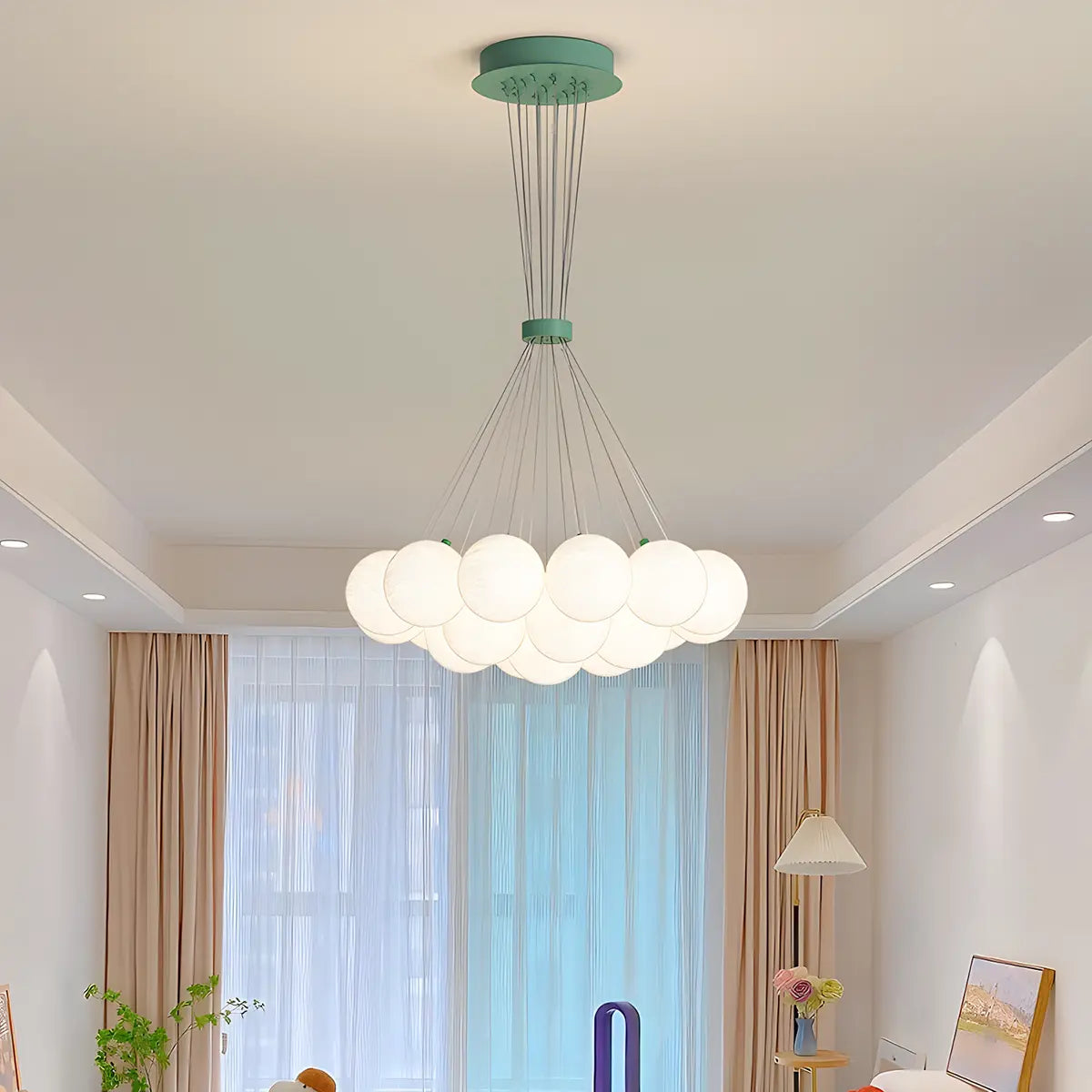 French Tulip Flower & Ball Chandelier – detail 59