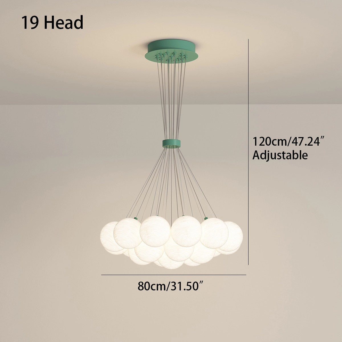 French Tulip Flower & Ball Chandelier – detail 60