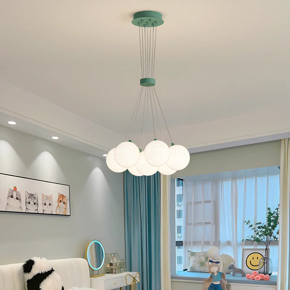 French Tulip Flower & Ball Chandelier – detail 49