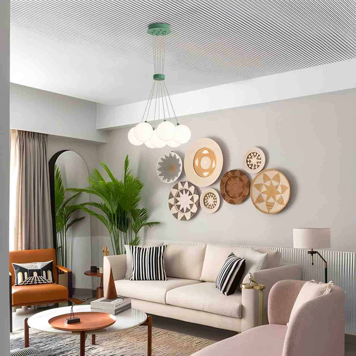 French Tulip Flower & Ball Chandelier – detail 48
