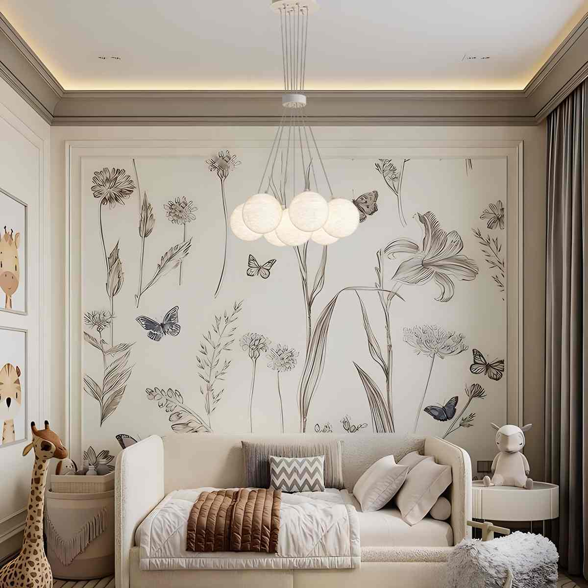 French Tulip Flower & Ball Chandelier – detail 78