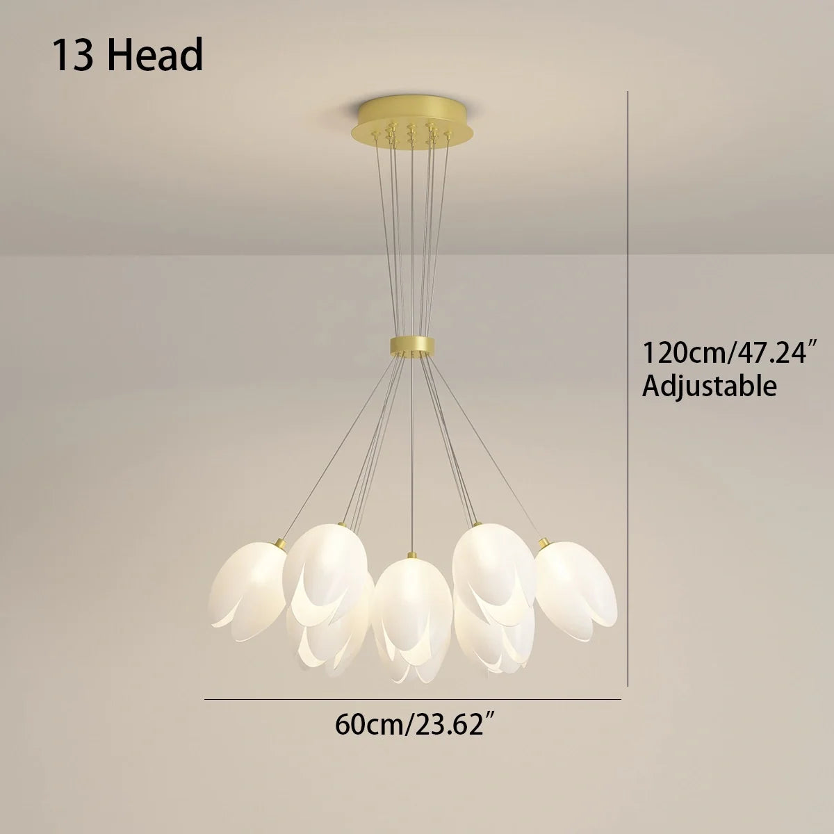 French Tulip Flower & Ball Chandelier – detail 26